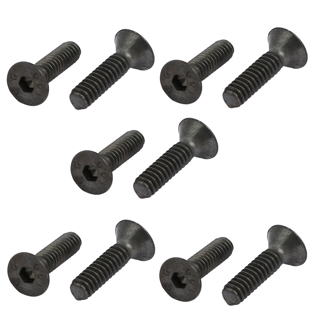 Harfington 3/16-24 x 3/4" Alloy Steel Flat Head Hex Socket Cap Screw 10pcs