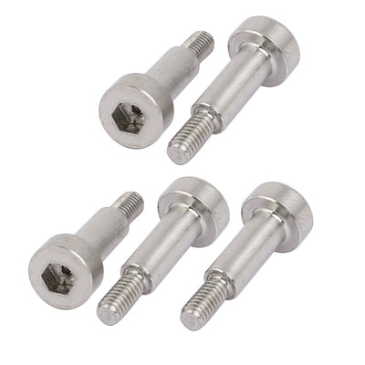 Harfington 5pcs 304 Stainless Steel Shoulder Bolt 4mm Shoulder Dia 10mm Shoulder Length M3 Thread