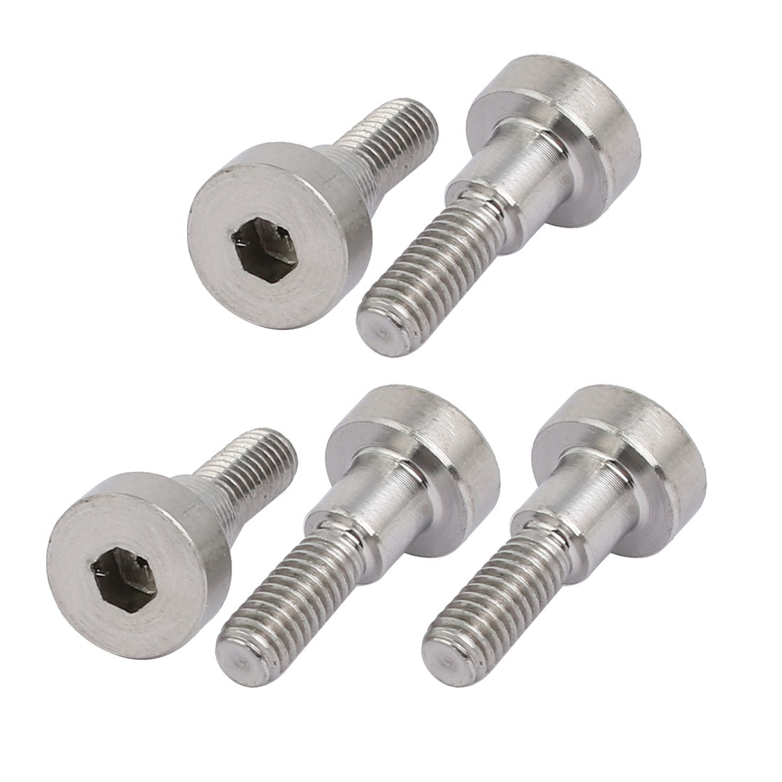 Harfington 5pcs 304 Stainless Steel Shoulder Bolt 5mm Shoulder Dia 5mm Shoulder Length M4 Thread