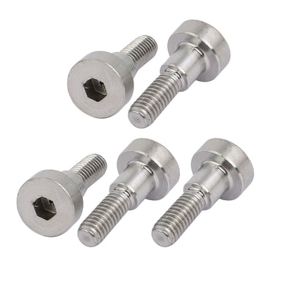 Harfington 5pcs 304 Stainless Steel Shoulder Bolt 5mm Shoulder Dia 5mm Shoulder Length M4 Thread