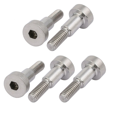 Harfington 5pcs Hex Socket Shoulder Bolt 5mm Shoulder Dia 8mm Shoulder Length M4 Thread