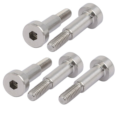 Harfington 5pcs 304 Stainless Steel Shoulder Bolt 5mm Shoulder Dia 12mm Shoulder Length M4 Thread