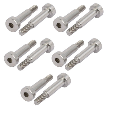 Harfington 10pcs 304 Stainless Steel Shoulder Bolt 5mm Shoulder Dia 16mm Shoulder Length M4 Thread