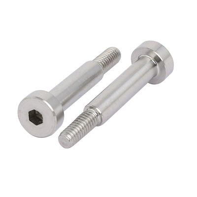 Harfington 10pcs 304 Stainless Steel Hex Socket Shoulder Bolt 5mm Shoulder Dia 20mm Shoulder Length M4 Thread