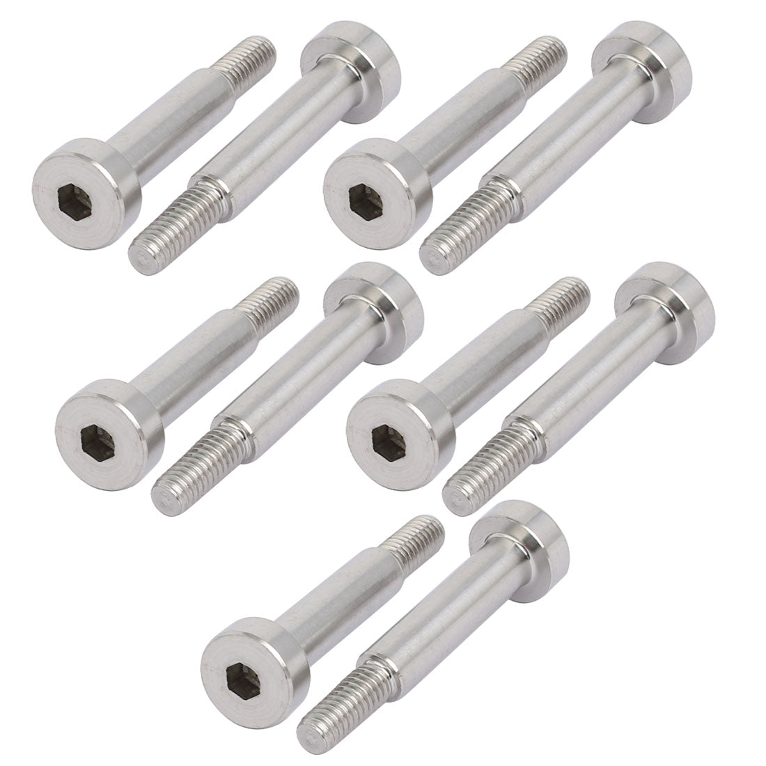 Harfington 10pcs 304 Stainless Steel Hex Socket Shoulder Bolt 5mm Shoulder Dia 20mm Shoulder Length M4 Thread