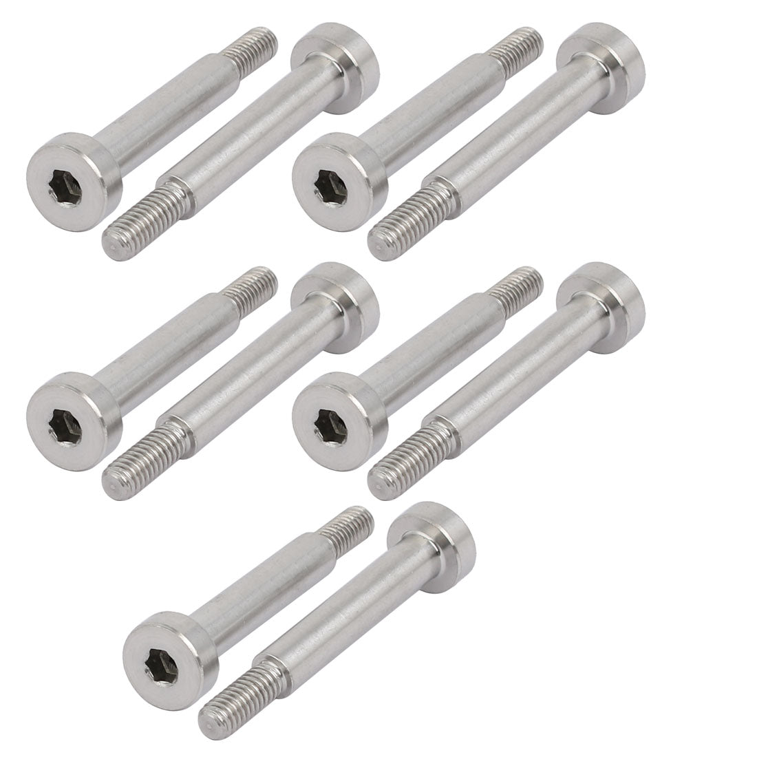 Harfington 10pcs 304 Stainless Steel Hex Socket Shoulder Bolt 5mm Shoulder Dia 25mm Shoulder Length M4 Thread