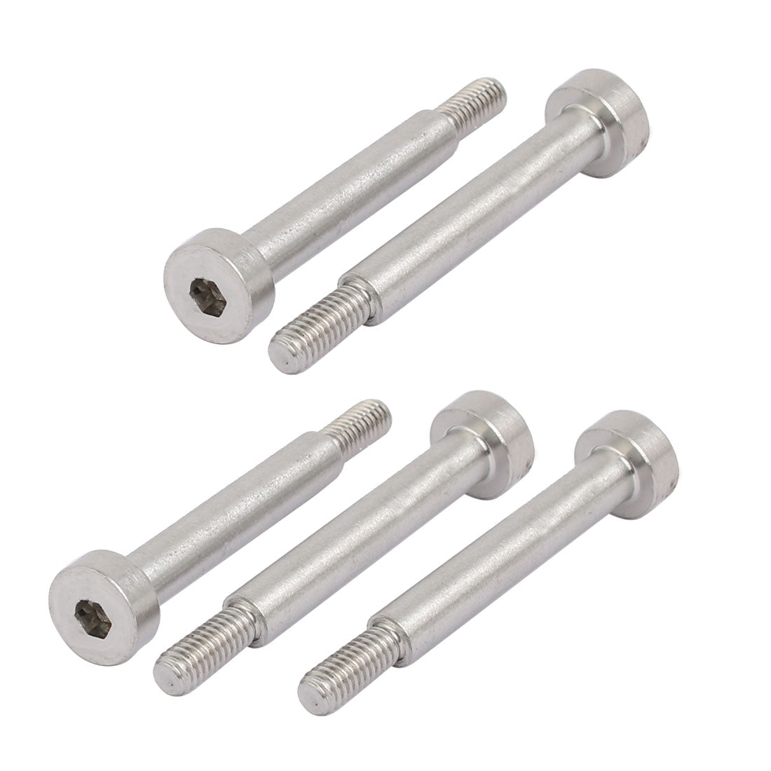 Harfington 5pcs 304 Stainless Steel Hex Socket Shoulder Bolt 5mm Shoulder Dia 30mm Shoulder Length M4 Thread