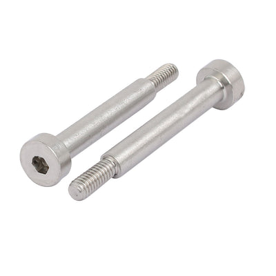 Harfington 10pcs 304 Stainless Steel Hex Socket Shoulder Bolt 5mm Shoulder Dia 30mm Shoulder Length M4 Thread