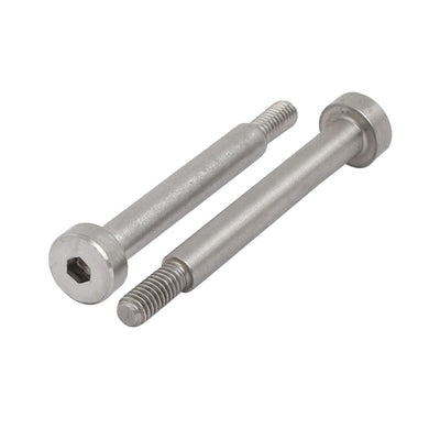 Harfington 5pcs 304 Stainless Steel Hex Socket Shoulder Bolt 5mm Shoulder Dia 35mm Shoulder Length M4 Thread