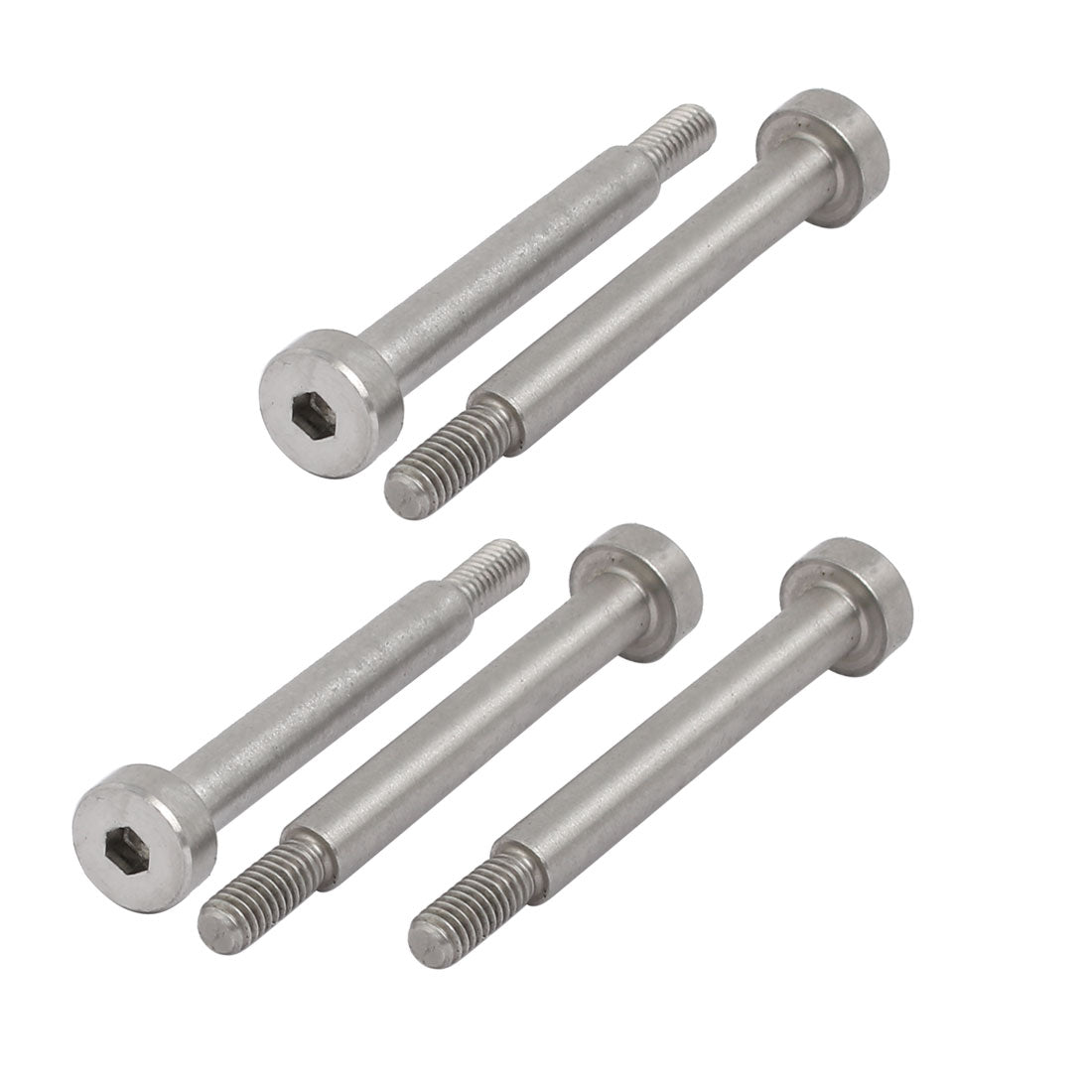 Harfington 5pcs 304 Stainless Steel Hex Socket Shoulder Bolt 5mm Shoulder Dia 35mm Shoulder Length M4 Thread