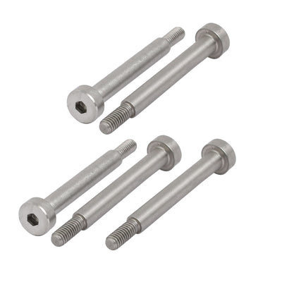 Harfington 5pcs 304 Stainless Steel Hex Socket Shoulder Bolt 5mm Shoulder Dia 35mm Shoulder Length M4 Thread
