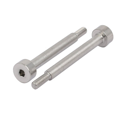 Harfington 5pcs 304 Stainless Steel Hex Socket Shoulder Bolt 5mm Shoulder Dia 40mm Shoulder Length M4 Thread