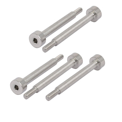 Harfington 5pcs 304 Stainless Steel Hex Socket Shoulder Bolt 5mm Shoulder Dia 40mm Shoulder Length M4 Thread