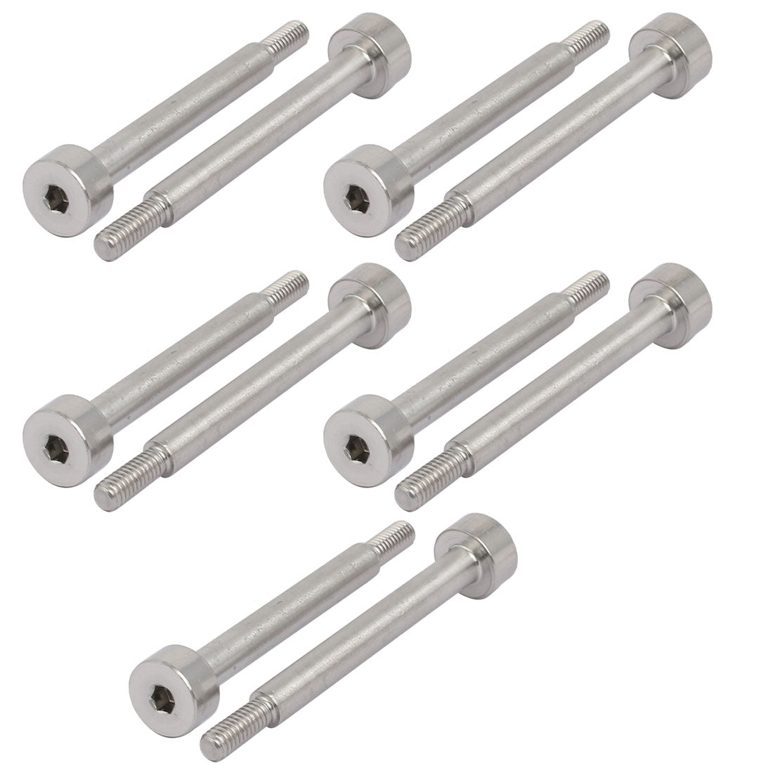 Harfington 10pcs 304 Stainless Steel Hex Socket Shoulder Bolt 5mm Shoulder Dia 40mm Shoulder Length M4 Thread