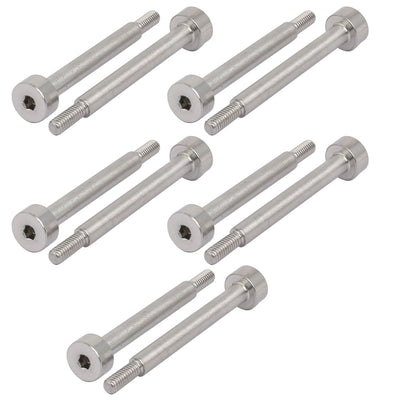 Harfington 10pcs 304 Stainless Steel Hex Socket Shoulder Bolt 5mm Shoulder Dia 40mm Shoulder Length M4 Thread