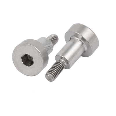 Harfington 5pcs 304 Stainless Steel Hex Socket Shoulder Bolt 5mm Shoulder Dia 7mm Shoulder Length M3 Thread
