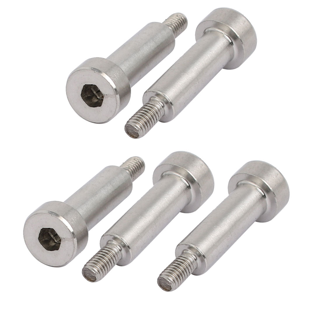 Harfington 5pcs 304 Stainless Steel Hex Socket Shoulder Bolt 5mm Shoulder Dia 15mm Shoulder Length M3 Thread