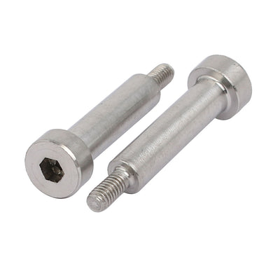 Harfington 10pcs 304 Stainless Steel Hex Socket Shoulder Bolt 5mm Shoulder Dia 20mm Shoulder Length M3 Thread