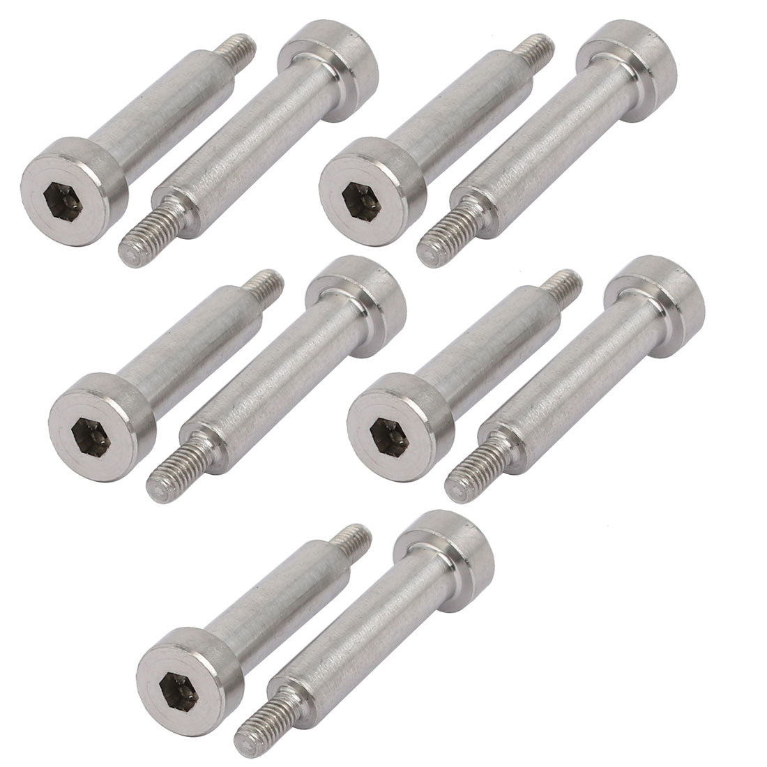 Harfington 10pcs 304 Stainless Steel Hex Socket Shoulder Bolt 5mm Shoulder Dia 20mm Shoulder Length M3 Thread
