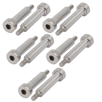 Harfington 10pcs 304 Stainless Steel Hex Socket Shoulder Bolt 5mm Shoulder Dia 20mm Shoulder Length M3 Thread