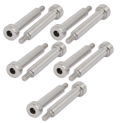 Harfington 10pcs 304 Stainless Steel Hex Socket Shoulder Bolt 5mm Shoulder Dia 25mm Shoulder Length M3 Thread