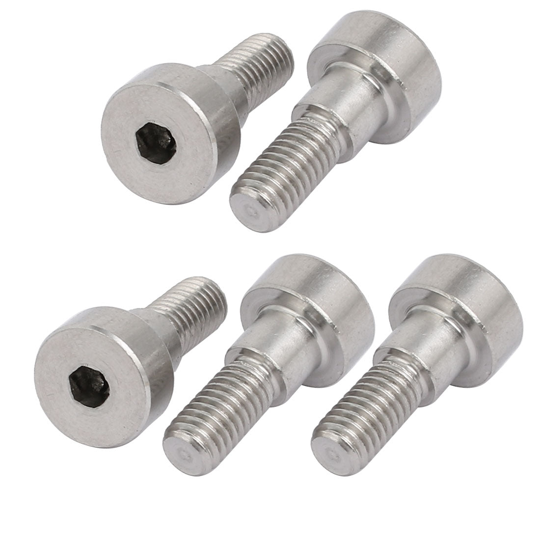 Harfington 5pcs 304 Stainless Steel Hex Socket Shoulder Bolt 6mm Shoulder Dia 5mm Shoulder Length M5 Thread