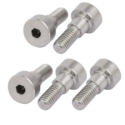 Harfington 5pcs 304 Stainless Steel Hex Socket Shoulder Bolt 6mm Shoulder Dia 5mm Shoulder Length M5 Thread