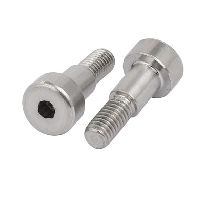 Harfington 5pcs 304 Stainless Steel Hex Socket Shoulder Bolt 6mm Shoulder Dia 8mm Shoulder Length M5 Thread