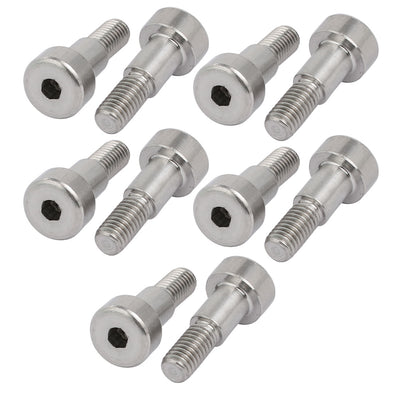 Harfington 10pcs 304 Stainless Steel Hex Socket Shoulder Bolt 6mm Shoulder Dia 8mm Shoulder Length M5 Thread