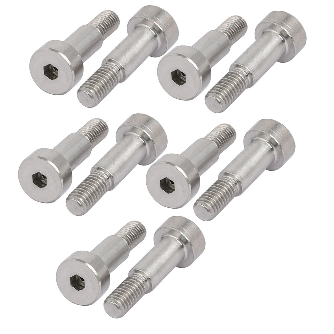 Harfington 10pcs 304 Stainless Steel Hex Socket Shoulder Bolt 6mm Shoulder Dia 12mm Shoulder Length M5 Thread