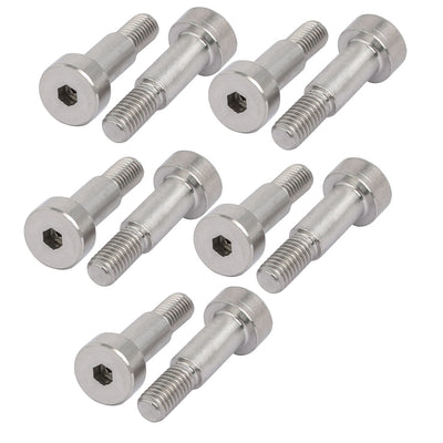 Harfington 10pcs 304 Stainless Steel Hex Socket Shoulder Bolt 6mm Shoulder Dia 12mm Shoulder Length M5 Thread