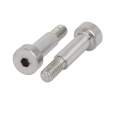Harfington 10pcs 304 Stainless Steel Hex Socket Shoulder Bolt 6mm Shoulder Dia 16mm Shoulder Length M5 Thread