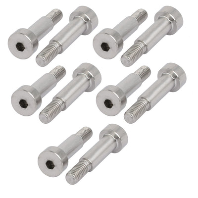 Harfington 10pcs 304 Stainless Steel Hex Socket Shoulder Bolt 6mm Shoulder Dia 16mm Shoulder Length M5 Thread