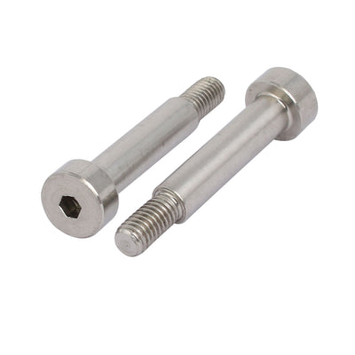 Harfington 10pcs 304 Stainless Steel Hex Socket Shoulder Bolt 6mm Shoulder Dia 25mm Shoulder Length M5 Thread