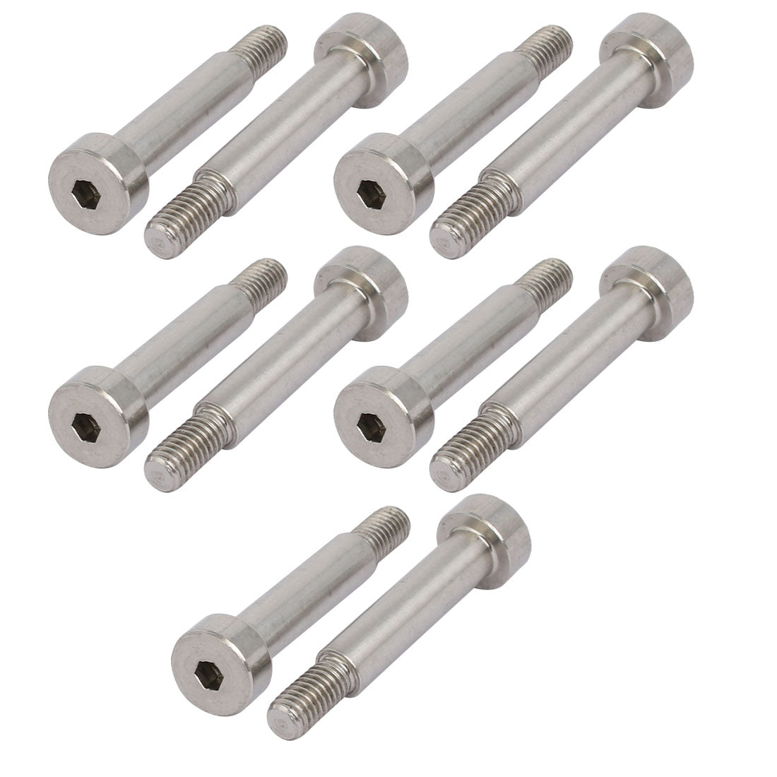 Harfington 10pcs 304 Stainless Steel Hex Socket Shoulder Bolt 6mm Shoulder Dia 25mm Shoulder Length M5 Thread