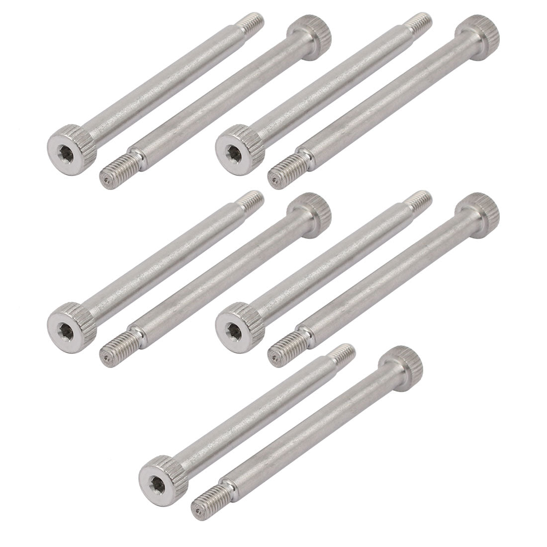 Harfington 10pcs 304 Stainless Steel Hex Socket Shoulder Bolt 6mm Shoulder Dia 60mm Shoulder Length M5 Thread