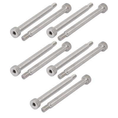 Harfington 10pcs 304 Stainless Steel Hex Socket Shoulder Bolt 6mm Shoulder Dia 60mm Shoulder Length M5 Thread