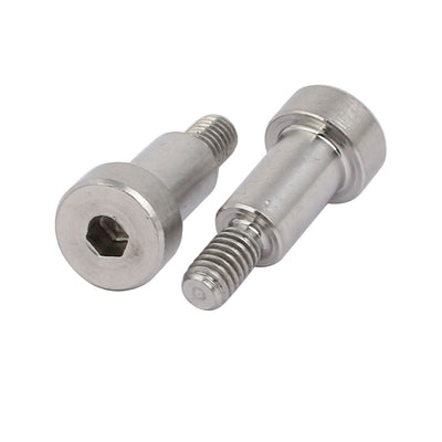Harfington 5pcs 304 Stainless Steel Hex Socket Shoulder Bolt 6mm Shoulder Dia 10mm Shoulder Length M4 Thread