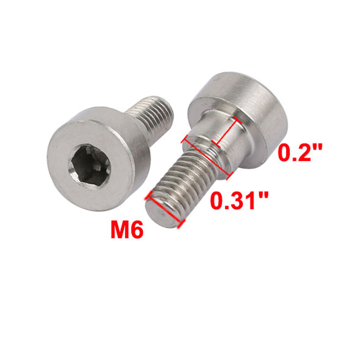 Harfington 10pcs 304 Stainless Steel Hex Socket Shoulder Bolt 8mm Shoulder Dia 4mm Shoulder Length M6 Thread