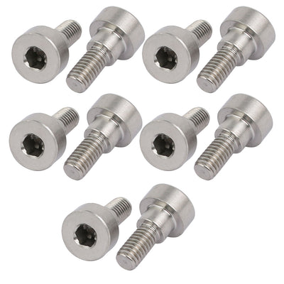 Harfington 10pcs 304 Stainless Steel Hex Socket Shoulder Bolt 8mm Shoulder Dia 4mm Shoulder Length M6 Thread
