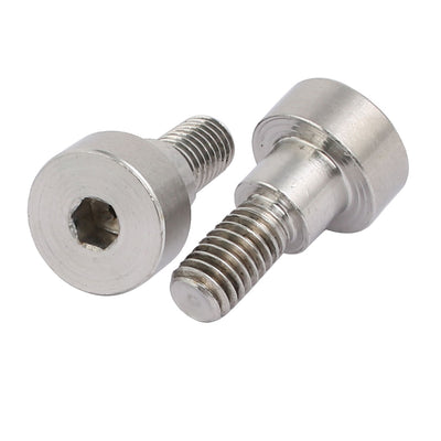 Harfington 5pcs 304 Stainless Steel Hex Socket Shoulder Bolt 8mm Shoulder Dia 6mm Shoulder Length M6 Thread