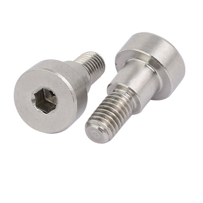 Harfington 5pcs 304 Stainless Steel Hex Socket Shoulder Bolt 8mm Shoulder Dia 7mm Shoulder Length M6 Thread