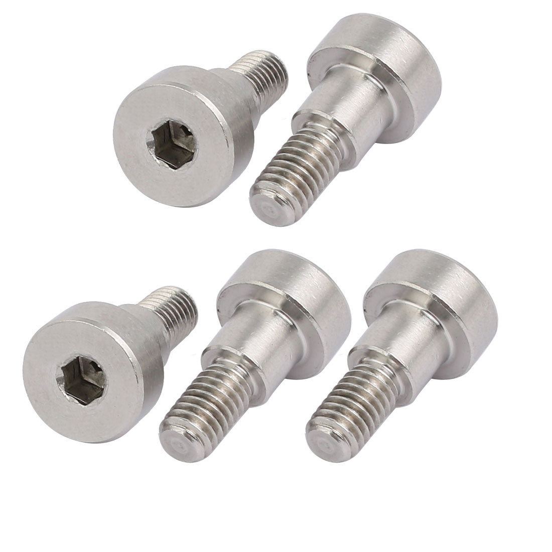Harfington 5pcs 304 Stainless Steel Hex Socket Shoulder Bolt 8mm Shoulder Dia 7mm Shoulder Length M6 Thread