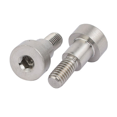 Harfington 5pcs 304 Stainless Steel Hex Socket Shoulder Bolt 8mm Shoulder Dia 8mm Shoulder Length M6 Thread