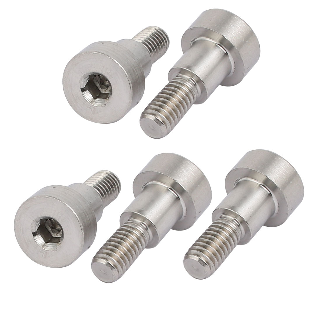 Harfington 5pcs 304 Stainless Steel Hex Socket Shoulder Bolt 8mm Shoulder Dia 8mm Shoulder Length M6 Thread