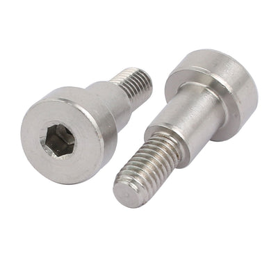 Harfington 5pcs 304 Stainless Steel Hex Socket Shoulder Bolt 8mm Shoulder Dia 10mm Shoulder Length M6 Thread