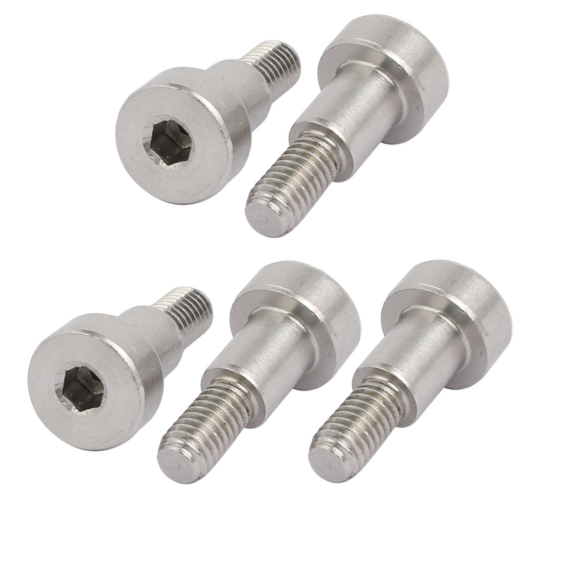Harfington 5pcs 304 Stainless Steel Hex Socket Shoulder Bolt 8mm Shoulder Dia 10mm Shoulder Length M6 Thread
