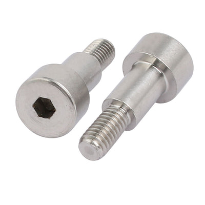 Harfington 5pcs 304 Stainless Steel Hex Socket Shoulder Bolt 8mm Shoulder Dia 12mm Shoulder Length M6 Thread