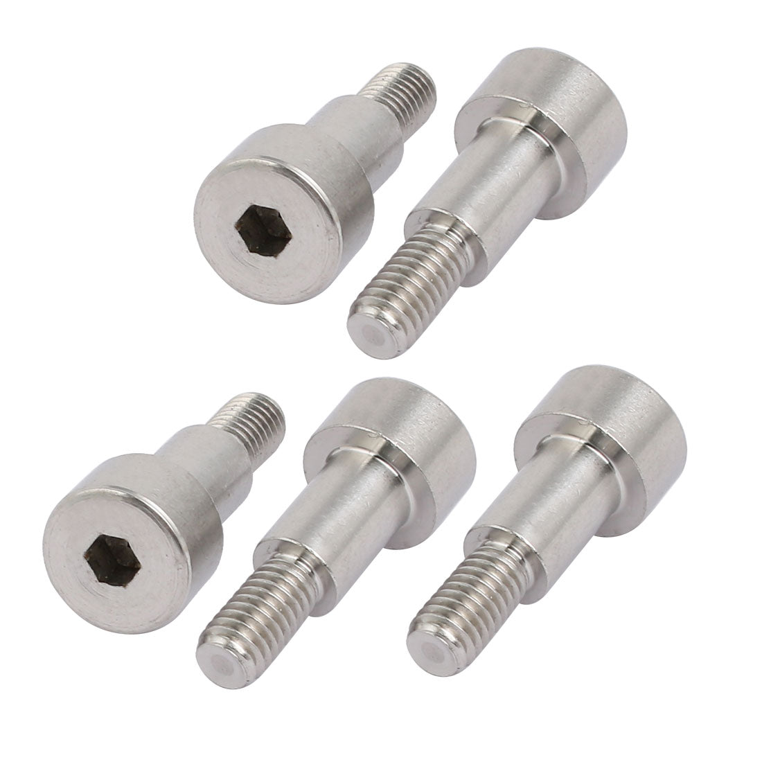 Harfington 5pcs 304 Stainless Steel Hex Socket Shoulder Bolt 8mm Shoulder Dia 12mm Shoulder Length M6 Thread
