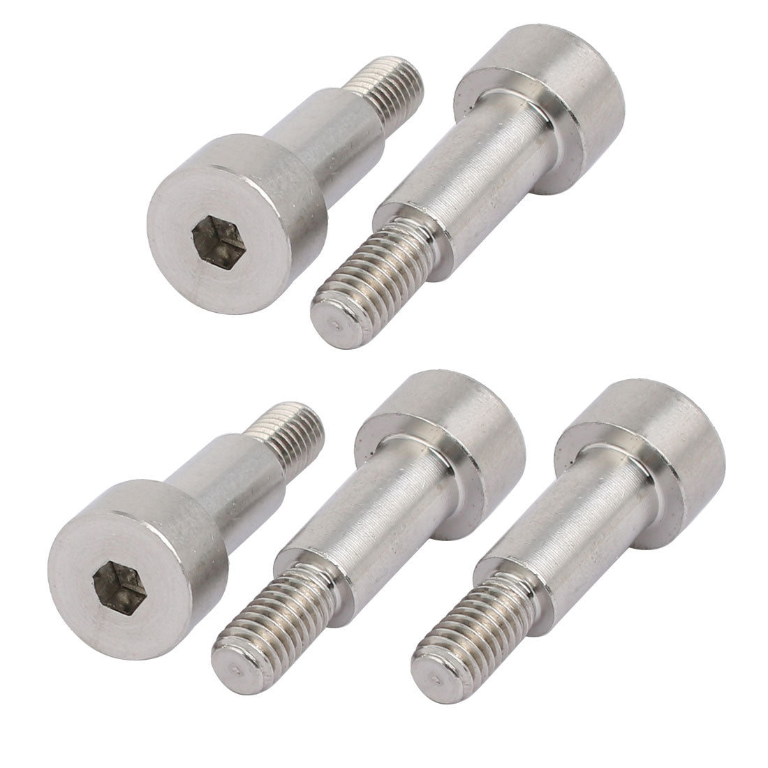 Harfington 5pcs 304 Stainless Steel Hex Socket Shoulder Bolt 8mm Shoulder Dia 16mm Shoulder Length M6 Thread